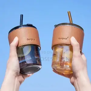 Straw Cup ( Leather Band)