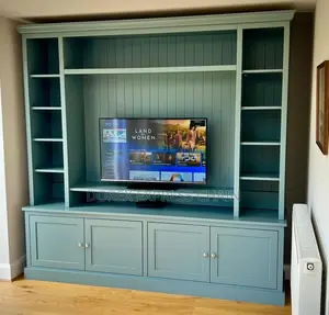 TV Media Storage Unit in F B With Polished Chrome Hardware
