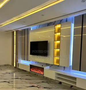 "Cozy Up By The Fire With Our Sleek And Stylish Tv Unit