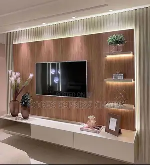 Luxurious Wall-Mounted Console With Side Shelves