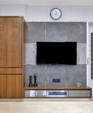 Customizable Wall to Wall Console With Media Storage
