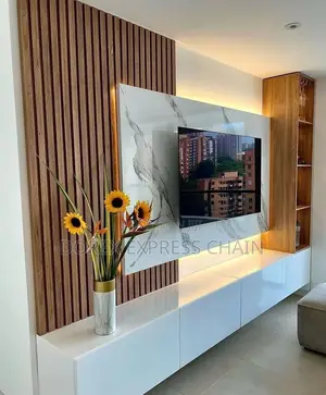 TV Console Entertainment Center With Hidden Cable Management