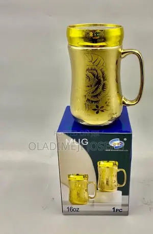 All Gold Mug With Mirror Lid