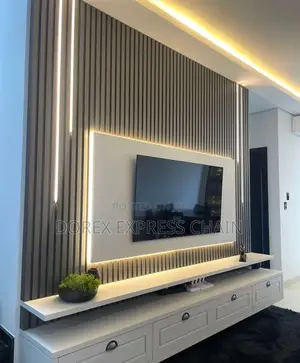 Space-Saving Wall-Mounted TV Stand With Down Shelves
