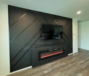 Entertainment Center Wall With Electric Fireplace