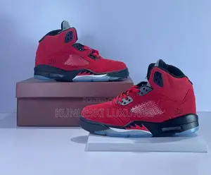 Original Air Jordan 5 Retro Raging Bull Red Sneakers