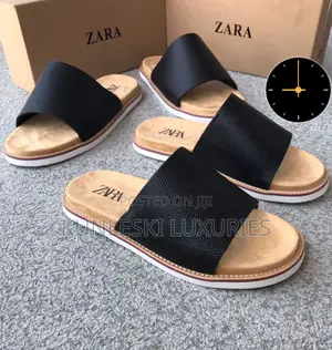 Original Zara Leather Slippers