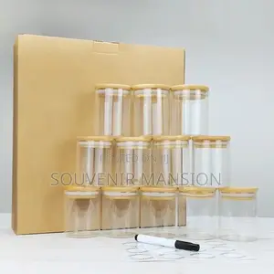 12pcs Spice Jar Set of Pack With Bamboo Cover