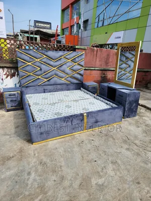 Ash Coloured 6by6 Padded Bed Frame