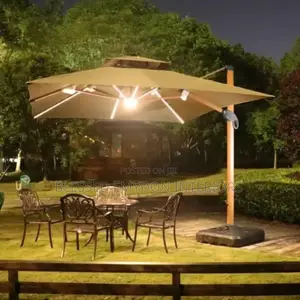 Garden Outdoor Umbrella Canopy With Solar Light | Parasol