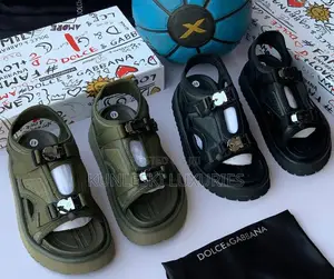 Original Dolce Gabbana Black Leather Sandals