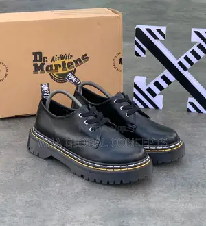 Dr Martens 1461 Bex Black Smooth Yellow and White Sneakers