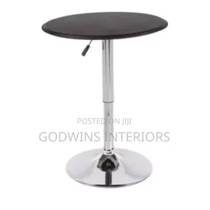 Adjustable 360° Swivel Round Bar Table - Black