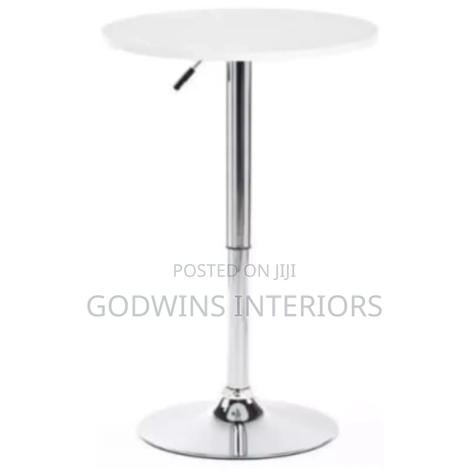 360° Swivel Adjustable Round Bar Table- White
