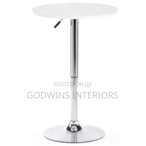 360° Swivel Adjustable Round Bar Table- White