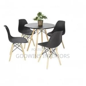 Dinning Round Table + 4 Sitting Chairs