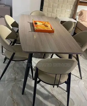 Wooden Top Six Seater Dining Set With Quality Chairs
