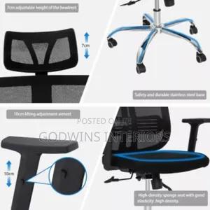High Back Office Manager Chair- Black