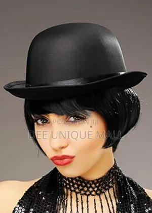 Cabaret Showgirl Black Bowler Hat