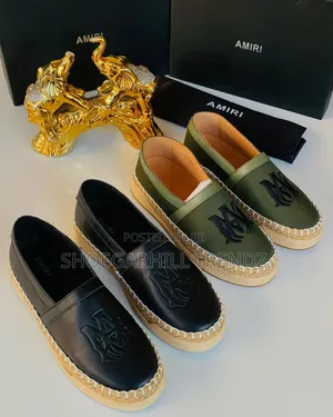 Amiri Espadrille Shoes in Green and Black Colour