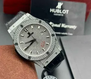 Hublot Ice Black Leather Wristwatch