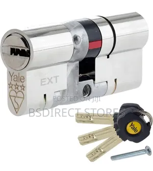 Yale Platinum Nickel-plated Brass Euro Cylinder Lock, L 80mm