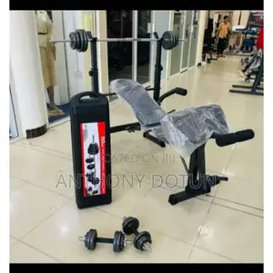 Weight Bench With 50kg Adjustable Dumbell With Barbell