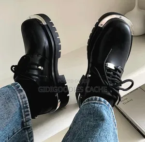 Balenciaga Metallic Silver Mix Lace-Up Shoes