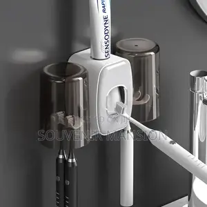 Wall Mounted Toothbrush Holder and Toothpaste Dispenser