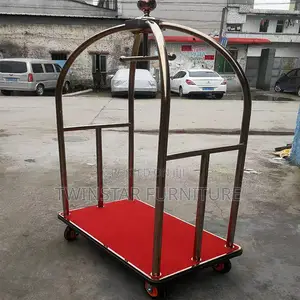 Modern Hotel Gold Plated Luggage Trolley