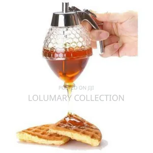 Honey Dispenser Bottle -Honey Jar With Stand and Lid