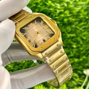 Cartier Gold Black Dial Wristwatch