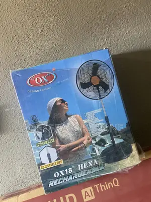 Minimal Assembly OX Hexa Rechargeable 18" Standing Fan