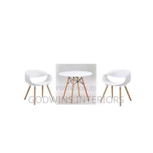 Round Beechwood Dining Table With 2 Sitting Chairs