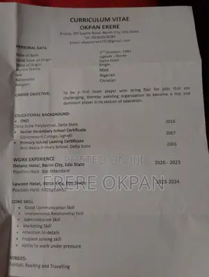 Bartender / Barman CV Available
