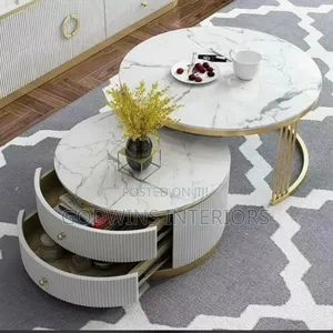Center Table Marble With Drawel