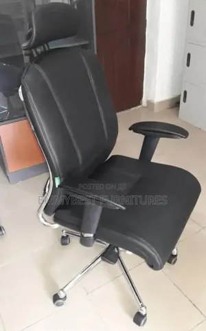 Standard Quality Reclining Office Chair, Pure Leather.