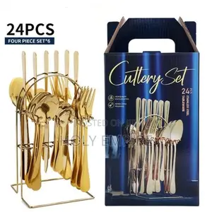 24pcs Tableware Set Gift Box Stainless Steel Western Steak