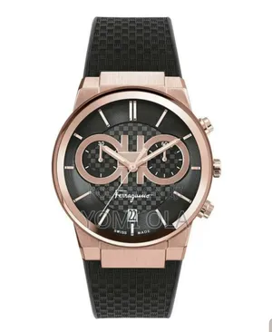 Ferragamo Chronograph Black Strap Wristwatch