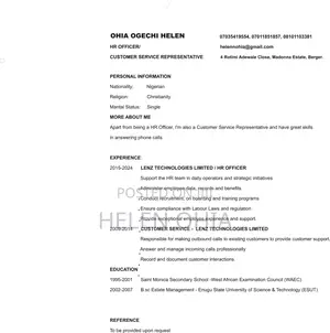 Customer Service Representative