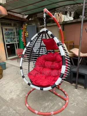 White With Red Swing Chair