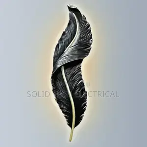 Feather Wall Lamp Leaf Light Black Body