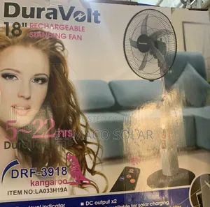 Duravolt 18inch Rechargeable Standing Fan.