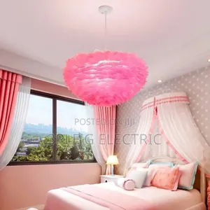 Morden Pink Feather Chandelier Available as Seen