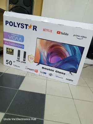 Polystar 50" Smart Tv With Double Screen Glass