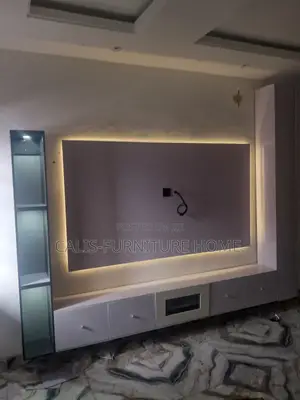 8ft TV Console (White and Grey Color)
