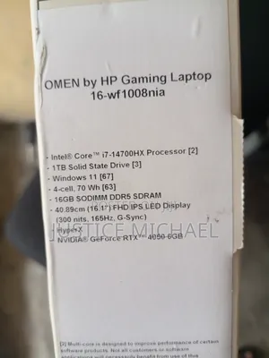 New Laptop HP Omen 16 16GB Intel Core i7 SSD 1T
