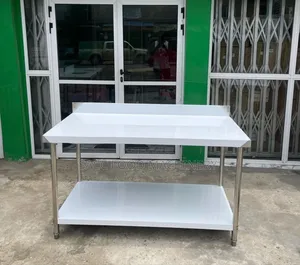 5ft Stainless Steel Working Table With Backsplash(Width 80cm