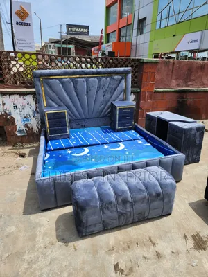 Dark Grey 6by6 Upholstery Set of Bed