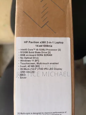 New Laptop HP Pavilion x360 14 8GB Intel Core i5 SSD 512GB